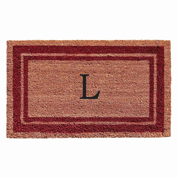 Calloway Mills Monogram Door Mat, Natural, Burgundy, 24 in W x 36 in L 152992436L - main